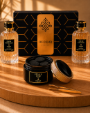 Découvrez notre Box Prestige, un coffret élégant conçu pour les amateurs de senteurs raffinées. Cette box exclusive réunit deux parfums soigneusement sélectionnés et un thiouraye authentique, offrant une expérience olfactive complète qui sublime aussi bien votre quotidien que votre intérieur.